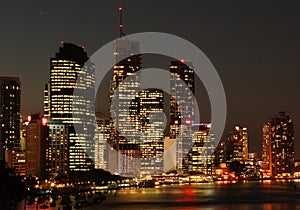 Brisbane City skyline at night photo