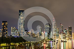 Brisbane city skyline at night