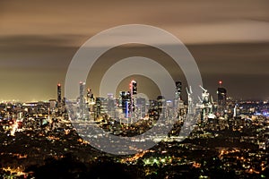 Brisbane city skyline at night