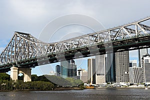 Brisbane city skyline with Story bridge