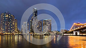 Brisbane City skyline at twilight 2