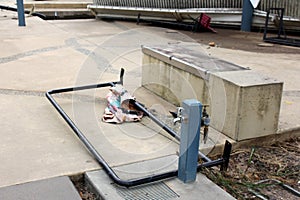 BRISBANE IPSWICH FLOODS QUEENSLAND AUSTRALIA MARCH 4th 2022 -Damage and Debris left behind at Colleges Crossing Recreation Park on