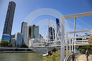 Brisbane Kurilpa Bridge over the Brisbane River