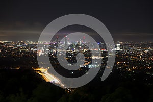 Brisbane at night from Mount Coot Tha