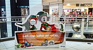 Let me take a elfie Photo poster that people can put their heads in and take a picture set up in The Myer Center on Queen Street M