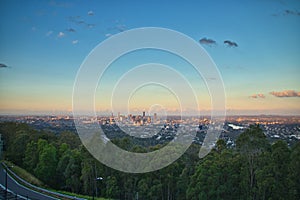 Brisbane Skyline at sunset