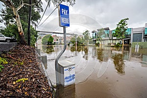 Brisbane suburb during big flood event