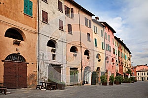 Brisighella, Emilia Romagna, Ravenna, Italy: old palace with colorful wall