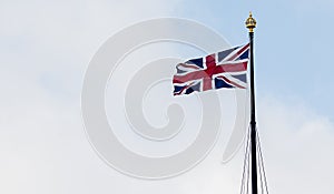 Brisitsh Union Jack Flag Blowing in Wind