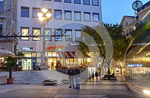 Brisk intersection center in Baden-Baden with beautiful bright illumination at night