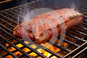 brisket on grill grates highlighting smoke infusion