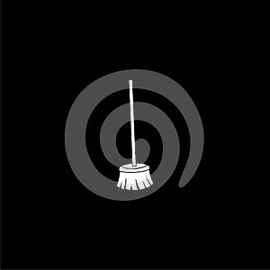 Bristle broom icon isolated on dark background photo