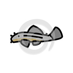 bristlenose pleco color icon vector illustration