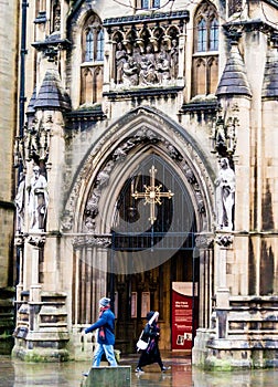 Bristol Cathedral Entrance North Porch Religious Symbol Cross