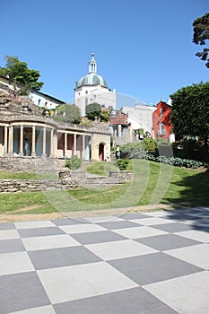 The Bristol Colonnade And Dome Seen From The Chess Board, Portmeirion Wales
