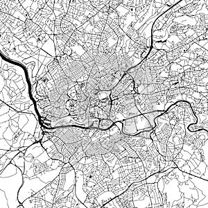 Bristol, UK, Downtown Vector Map photo