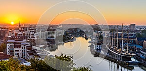 Bristol harbourside at sunrise
