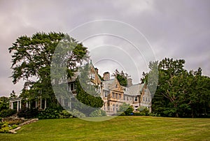 Bristol, Rhode Island - July, 3 2020: Historic Blithewold Mansion, Gardens & Arboretum.