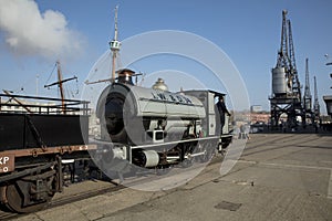 Bristol, UK, 23rd February 2019, Portbury steam loco of the Bristol Harbour Railway on Wapping Wharf at M Shed museum