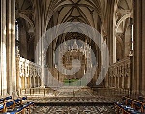 Bristol, United Kingdom, February 2019, View of the altar in Bristol Cathedral