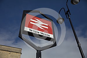 Bristol, United Kingdom, 21st February 2019, Entrance signage for Bristol Temple Meads Station