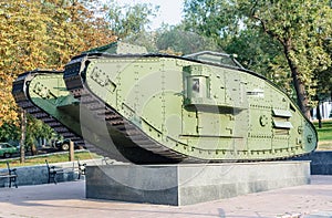 Britain battle tank Mark V in Lugansk