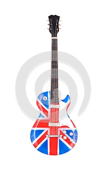 Britain flag guitar isolated on white background