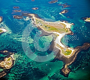 Britanny south from glenan to quiberon groix quimper lorient gulf of morbihan in french atlantic coast ocean France