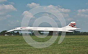 British Airways Concorde Supersonic airliner after landing  on July 19, 1997.