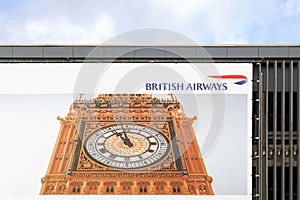 British Airways logo on a wall