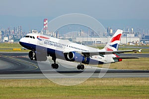 British Airways plane approaching runway