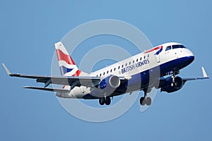 British Airways plane approaching runway