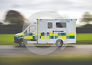 British Ambulance Rushing To An Emergency