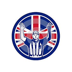 British American Football Referee Union Jack Flag Icon