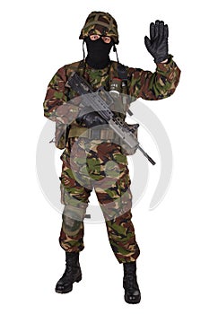 British Army Soldier in camouflage uniforms