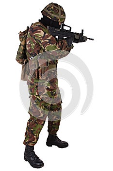 British Army Soldier in camouflage uniforms