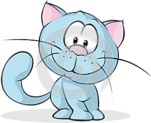 British blue cat - cartoon illustration