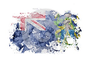 British, Britain, Pitcairn Islands flag background painted on white paper with watercolor