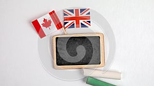 British and Canadian flags