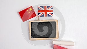 British and Chinese flags