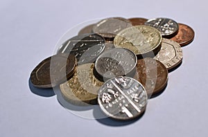 British coins with white background