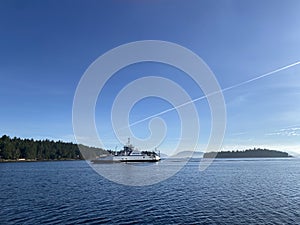 A British Columbia ferry coming into harbour