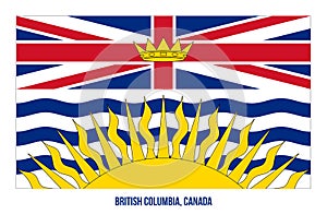 British Columbia Flag Vector Illustration on White Background. Provinces Flag of Canada