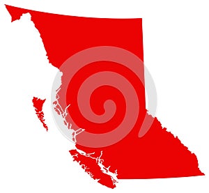 British Columbia map - westernmost province of Canada