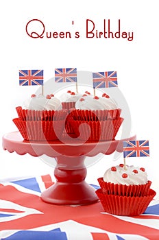 British Cupcakes with Union Jack Flags