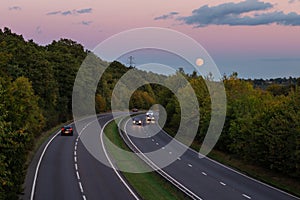 British dual carriageway road