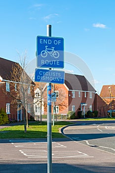 British End of Cycle Route sign