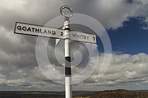 British Finger post sign, North Yorkshire Moors.