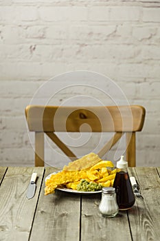 British Fish and Chips on a newspaper print plate
