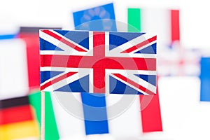 British flag against EU member states flags